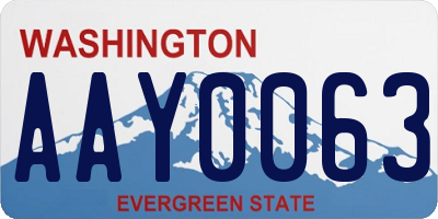 WA license plate AAY0063