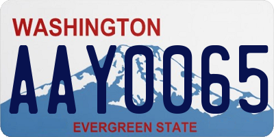 WA license plate AAY0065