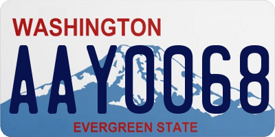 WA license plate AAY0068
