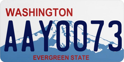WA license plate AAY0073