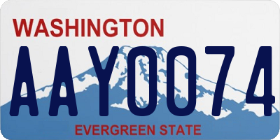 WA license plate AAY0074