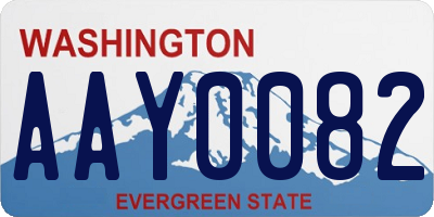 WA license plate AAY0082