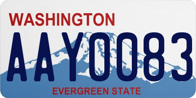 WA license plate AAY0083
