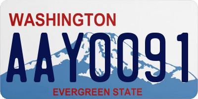 WA license plate AAY0091