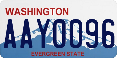 WA license plate AAY0096