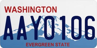 WA license plate AAY0106