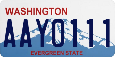 WA license plate AAY0111