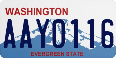 WA license plate AAY0116