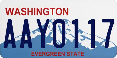 WA license plate AAY0117