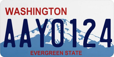 WA license plate AAY0124