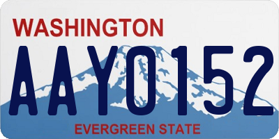 WA license plate AAY0152