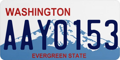 WA license plate AAY0153