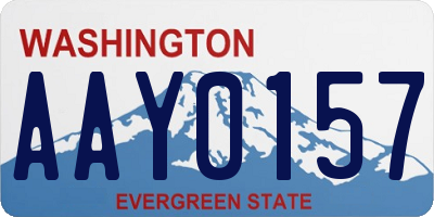 WA license plate AAY0157
