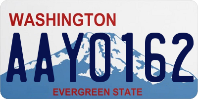 WA license plate AAY0162