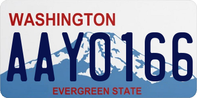 WA license plate AAY0166