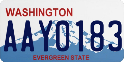 WA license plate AAY0183