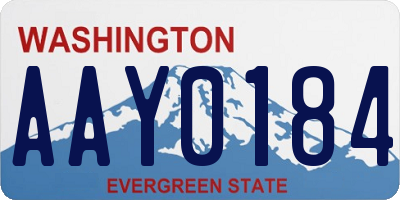 WA license plate AAY0184