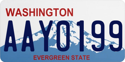 WA license plate AAY0199
