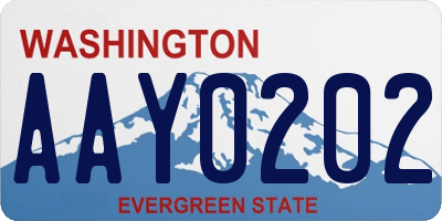 WA license plate AAY0202