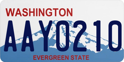 WA license plate AAY0210
