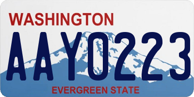 WA license plate AAY0223