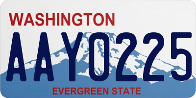 WA license plate AAY0225