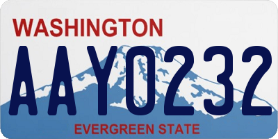 WA license plate AAY0232