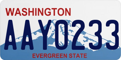 WA license plate AAY0233