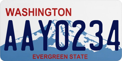 WA license plate AAY0234