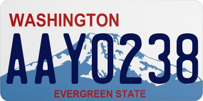 WA license plate AAY0238