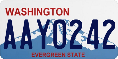 WA license plate AAY0242
