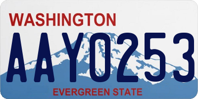 WA license plate AAY0253