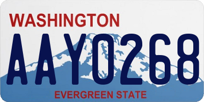 WA license plate AAY0268