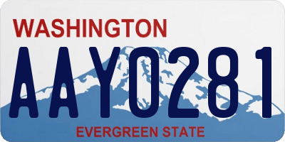 WA license plate AAY0281