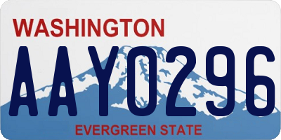 WA license plate AAY0296