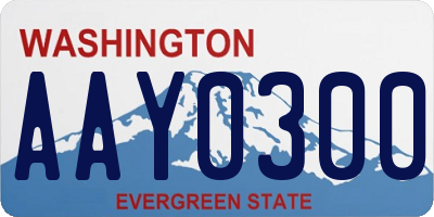 WA license plate AAY0300