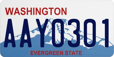 WA license plate AAY0301