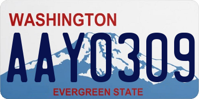 WA license plate AAY0309