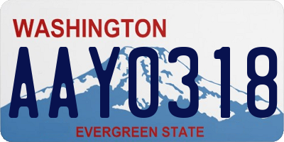 WA license plate AAY0318