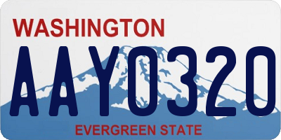 WA license plate AAY0320