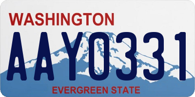 WA license plate AAY0331