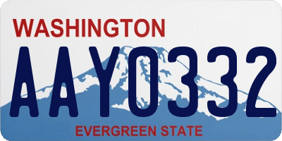 WA license plate AAY0332