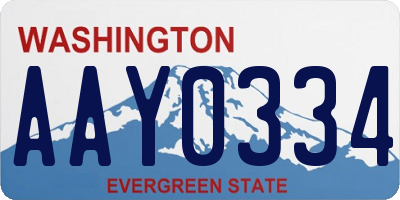 WA license plate AAY0334