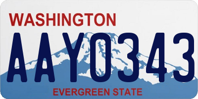 WA license plate AAY0343