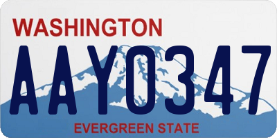 WA license plate AAY0347