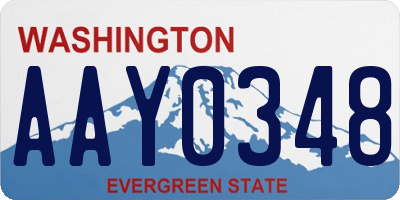 WA license plate AAY0348