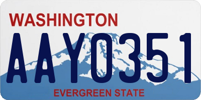 WA license plate AAY0351