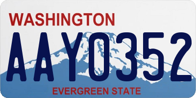 WA license plate AAY0352