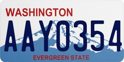 WA license plate AAY0354