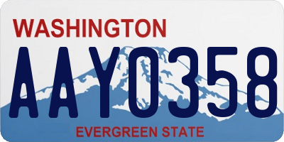 WA license plate AAY0358